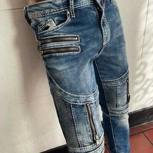 Men's CD437 Fashion Med. Blue Denim Pants